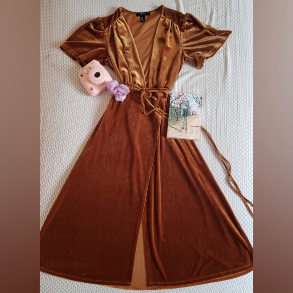 🍂Velvet Brown Wrap Dress🍂